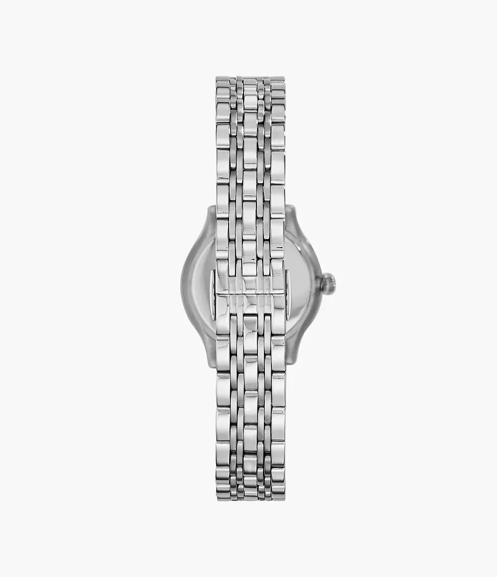Emporio Armani AR1803 back view – solid stainless steel caseback and polished stainless steel bracelet with deployment clasp – premium craftsmanship by HEY WATCH.