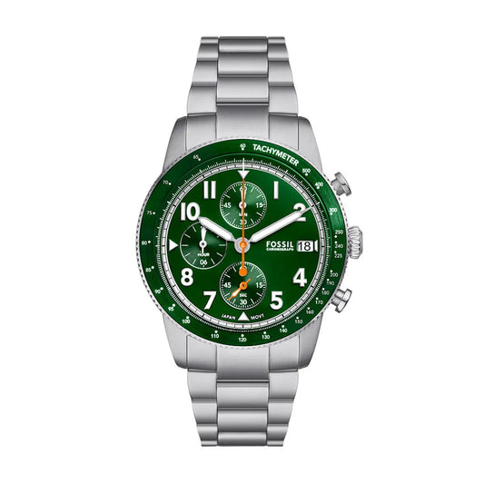 Fossil FS5897 men’s watch front view – 40mm pomegranate red stainless steel case with black square digital dial, showcasing a modern retro design by HEY WATCH.